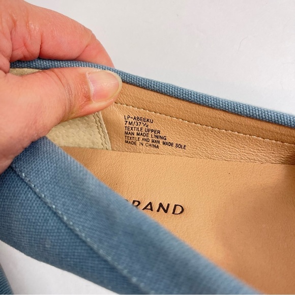 Lucky Brand Abeeku Blue Canvas Moccasin Driving Loafers w/ Metal Accent Size 7 - Picture 4 of 8